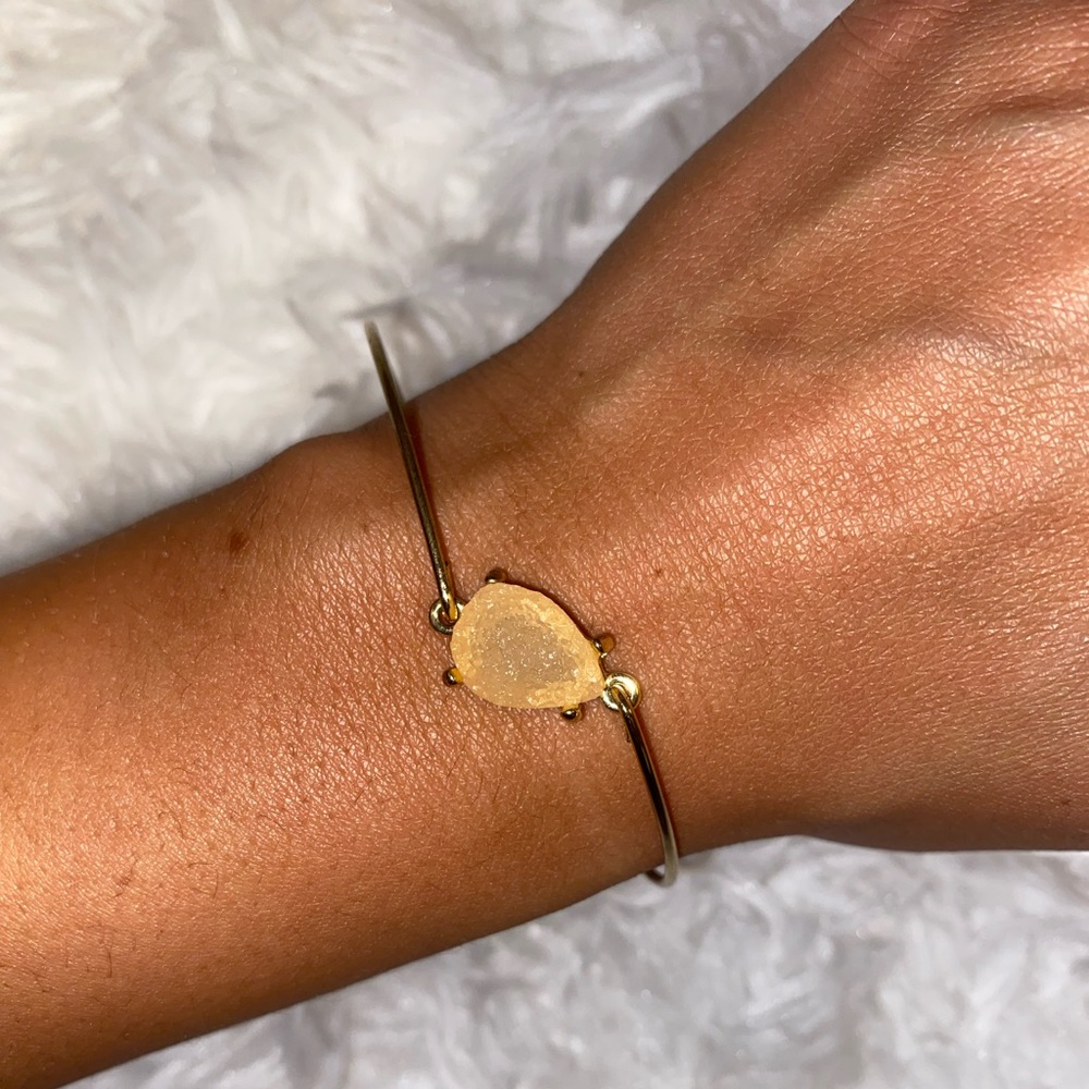 Women’s Pale Orange And Gold Crystal Bracelet